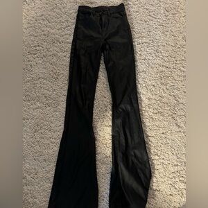 Edikted black flare leather pants